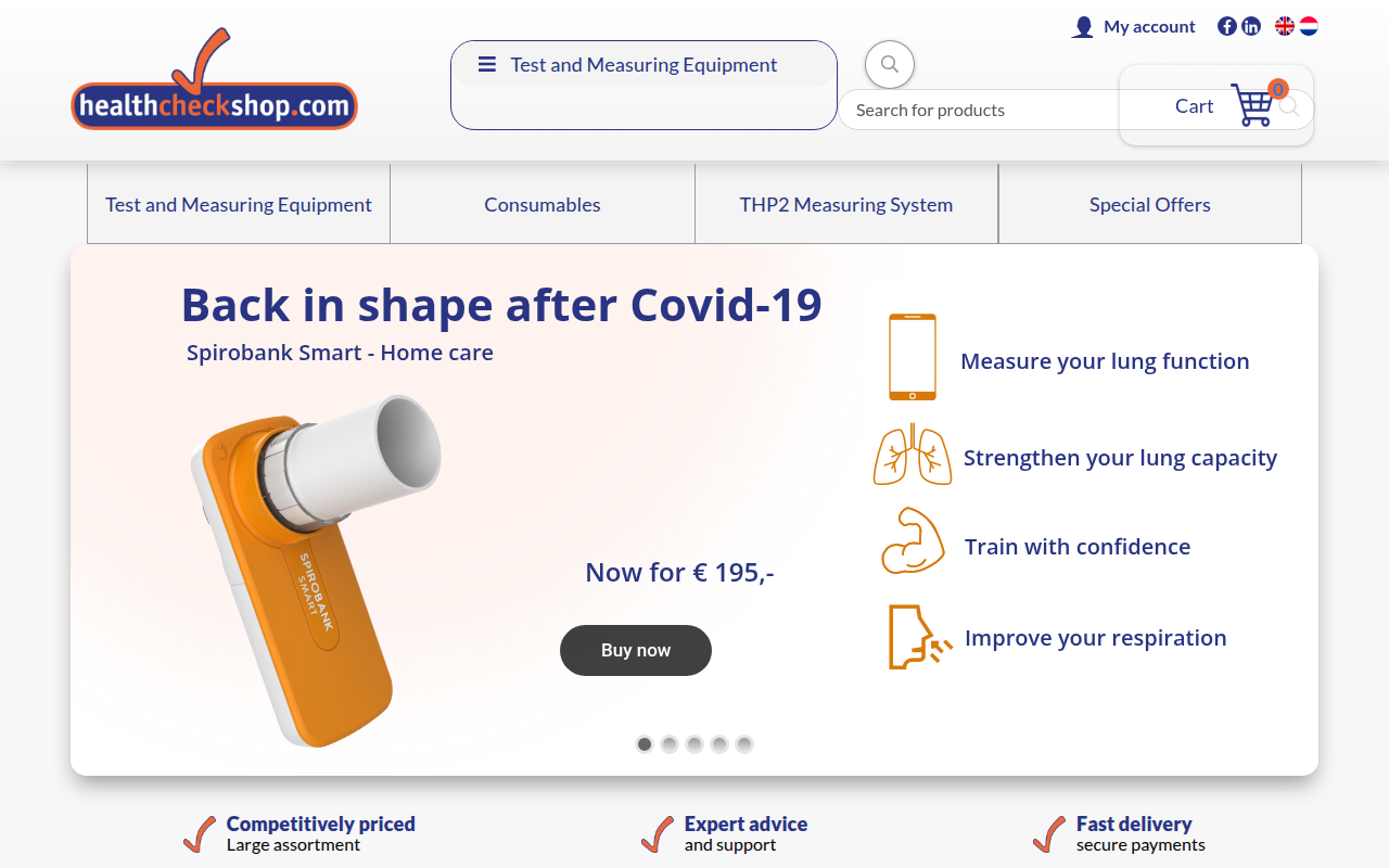 Screenshot van HealthCheckShop