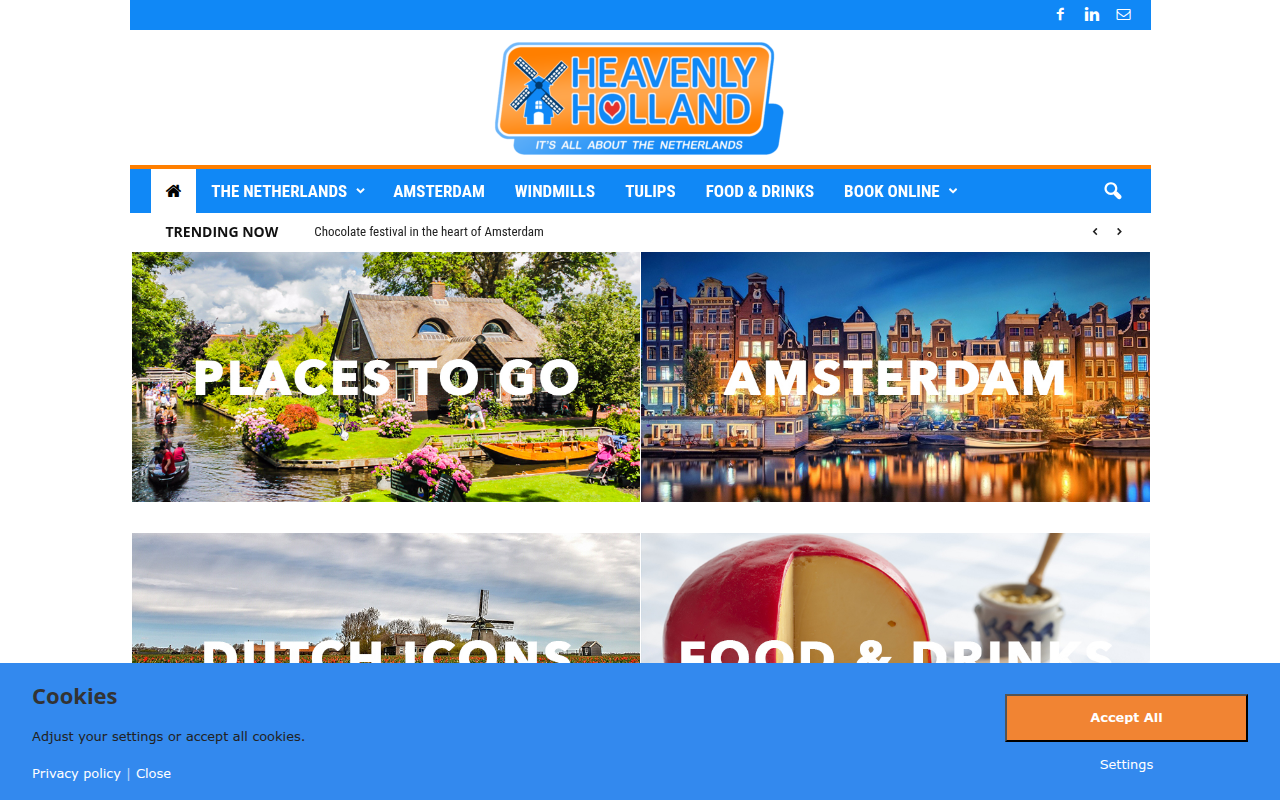 Screenshot van heavenly-holland.com