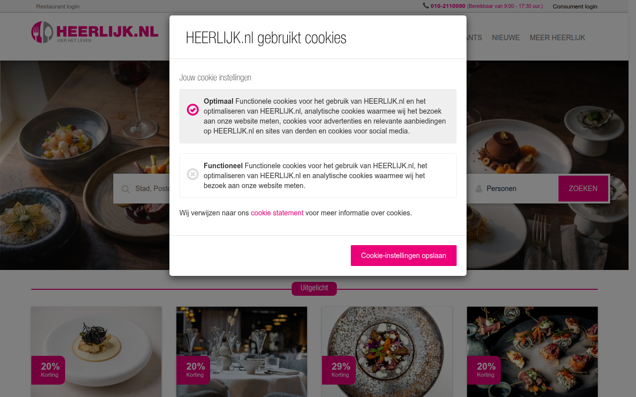 Screenshot van heerlijk.nl