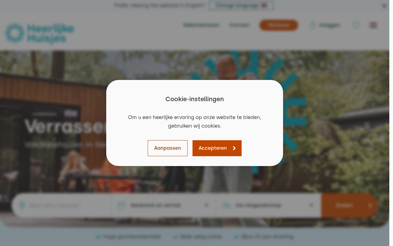 Screenshot van heerlijkehuisjes.nl