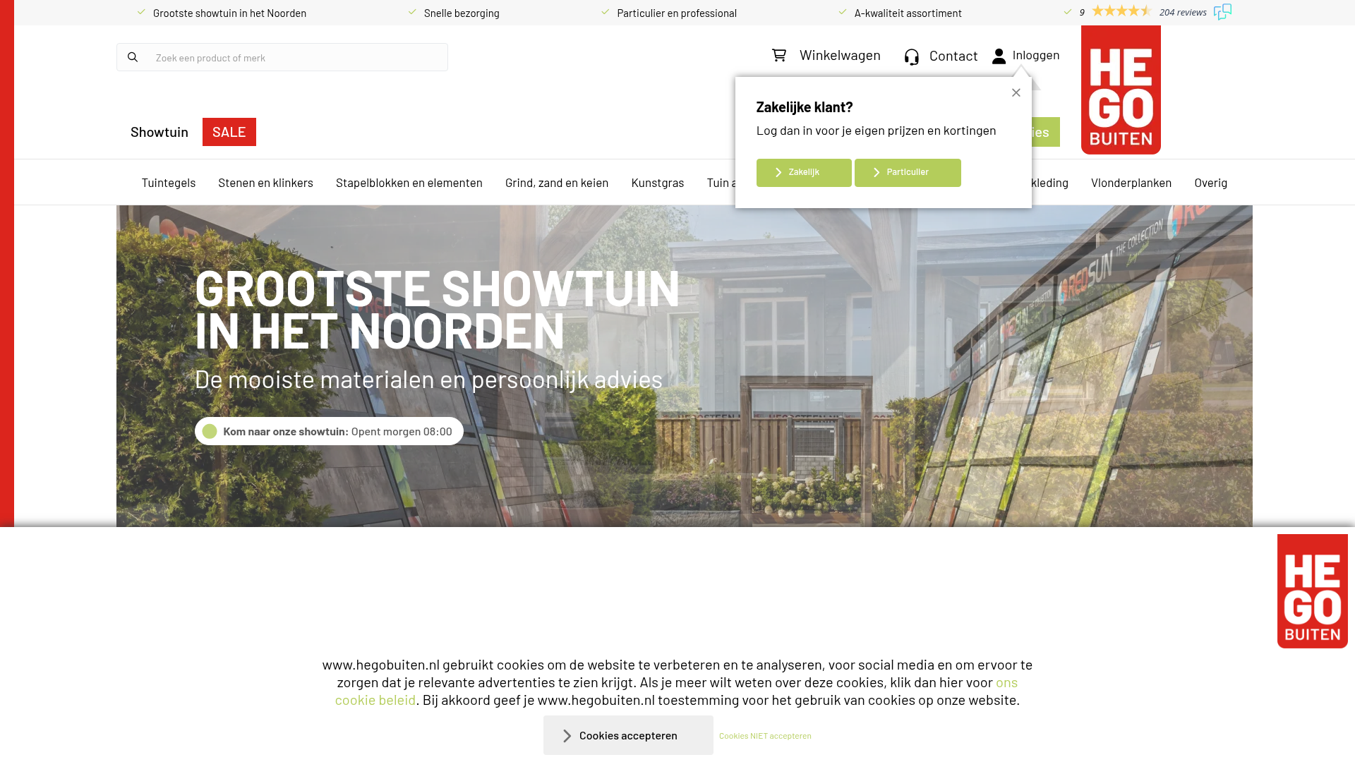 Screenshot van hegobuiten.nl