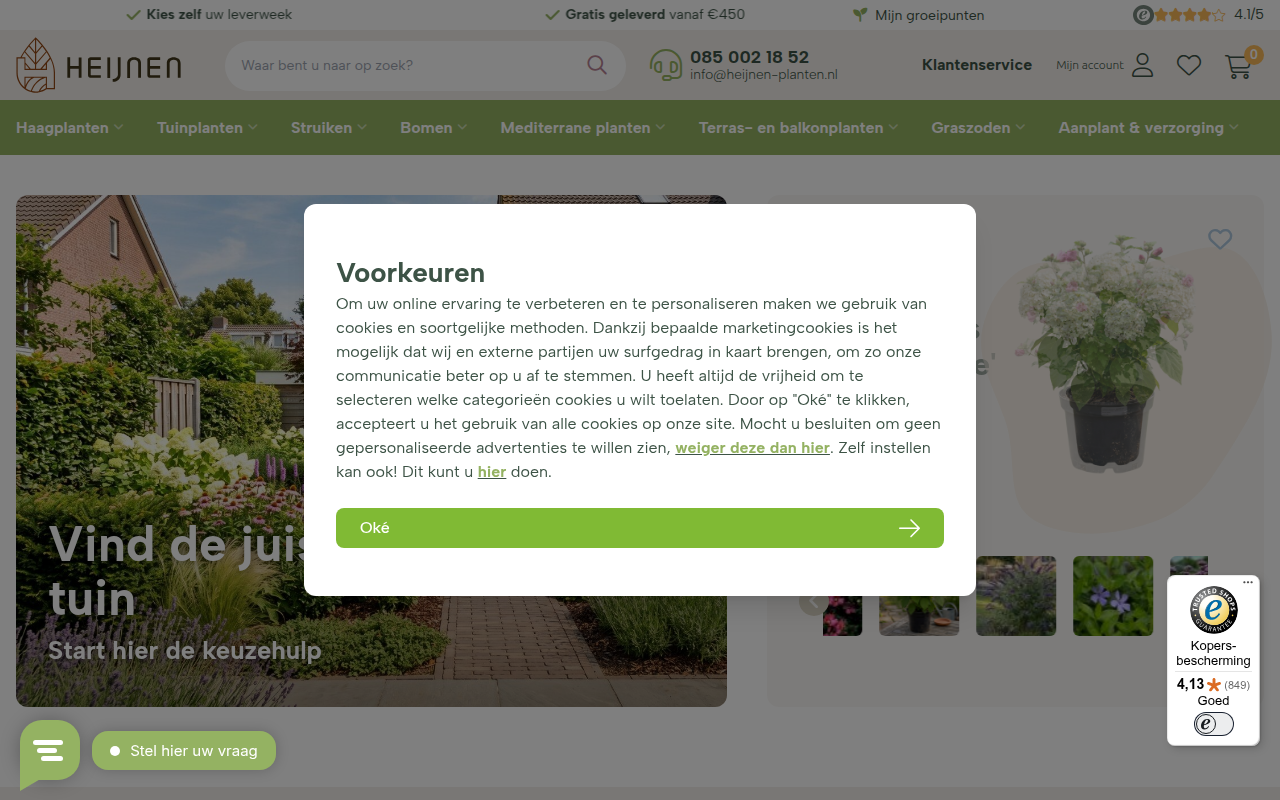 Screenshot van heijnen-planten.nl