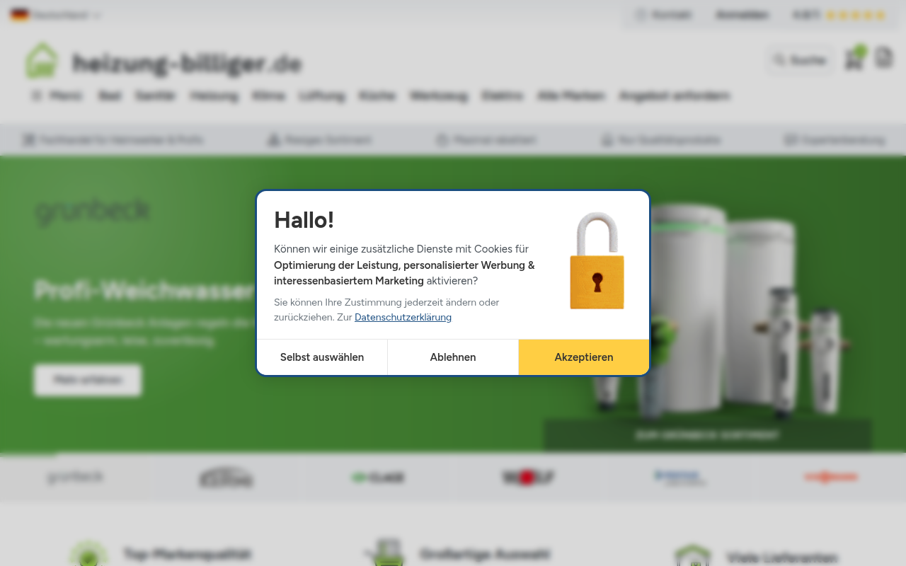 Screenshot van heizung-billiger.de