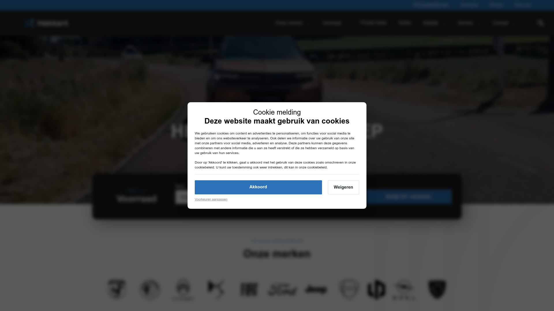 Screenshot van hekkertautogroep.nl
