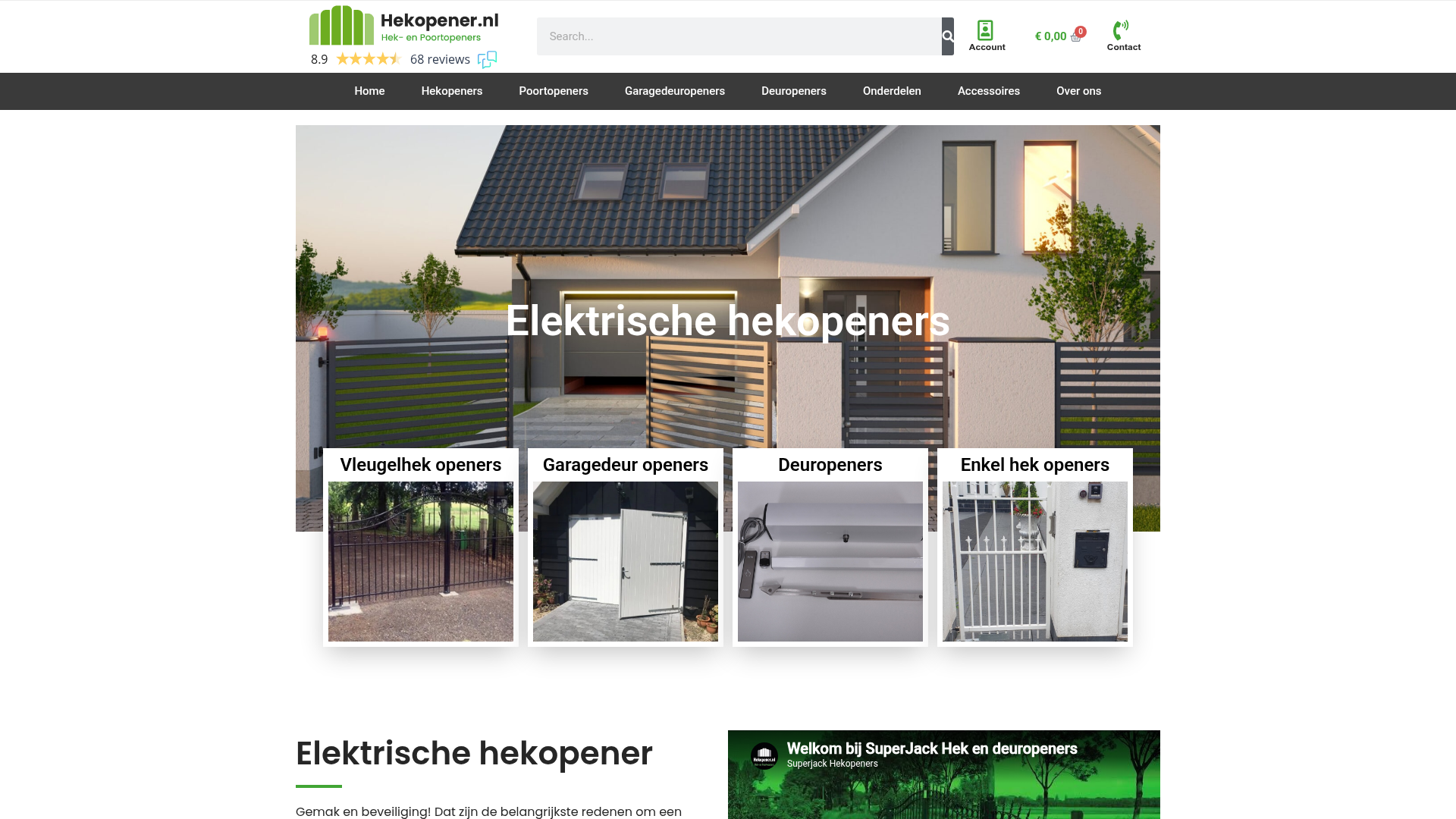 Screenshot van hekopener.nl