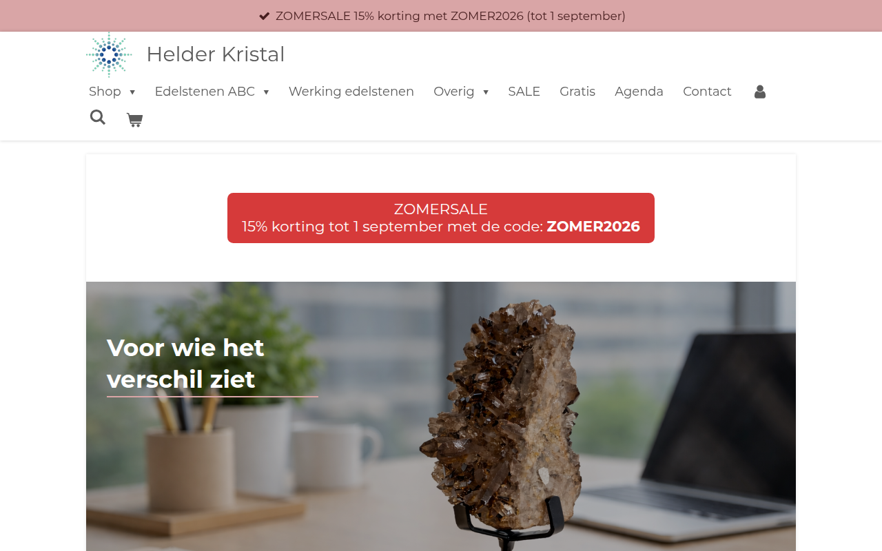 Screenshot van helder-kristal.nl