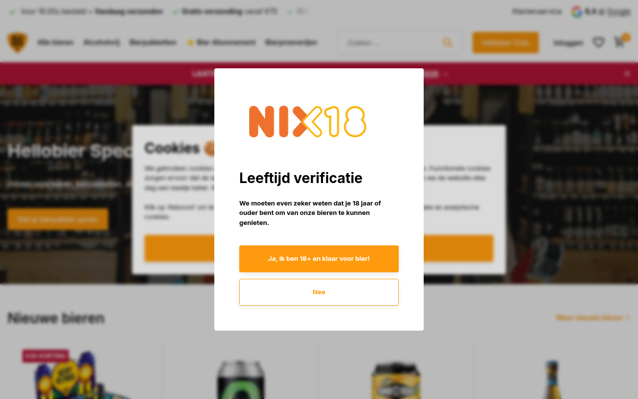 Screenshot van hellobier.nl