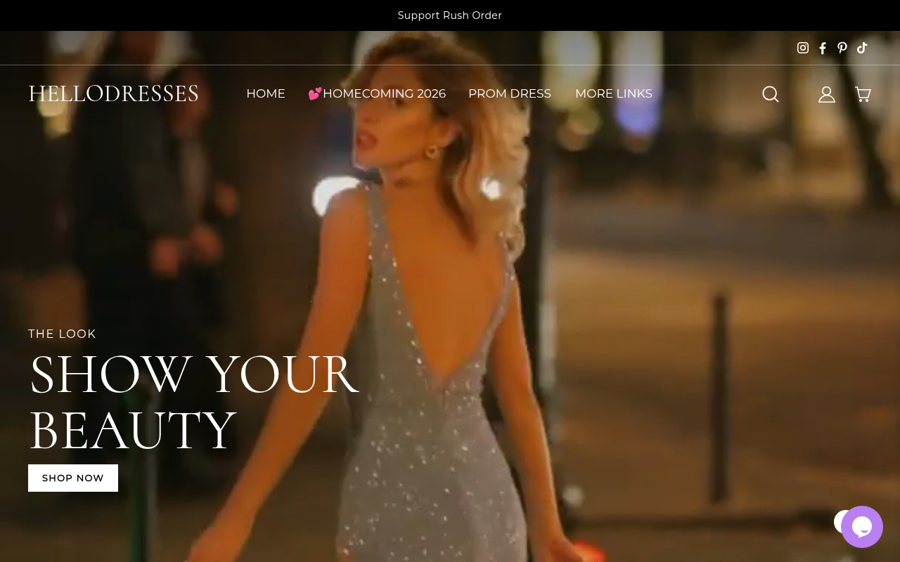 Screenshot van hellodresses.com