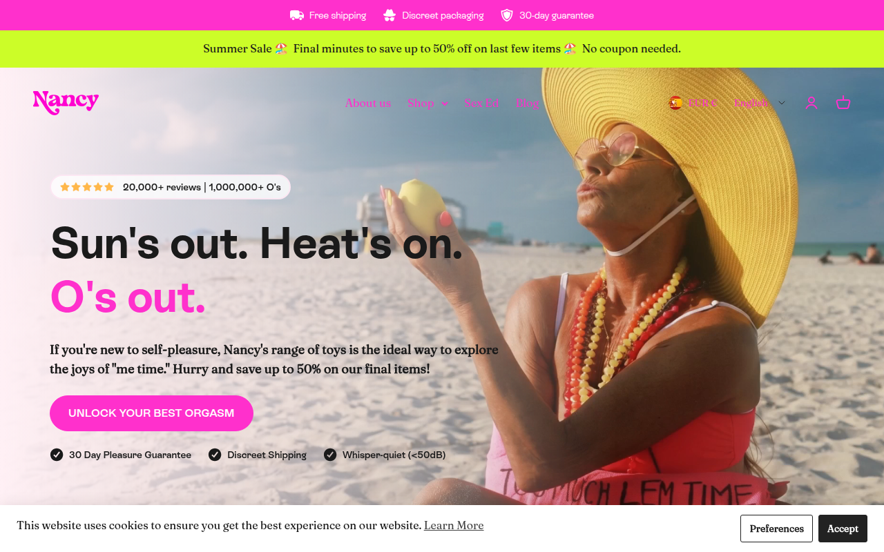 Screenshot van hellonancy.com