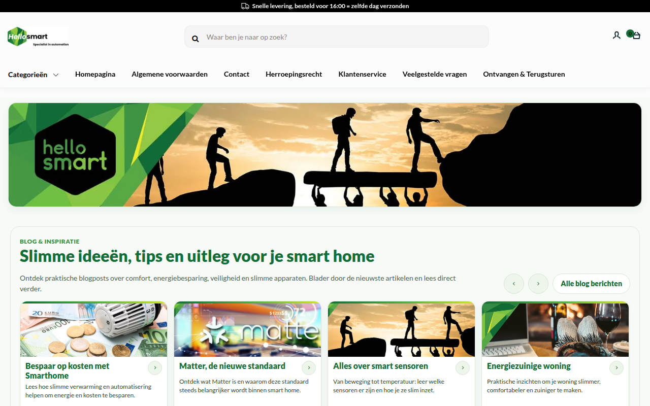 Screenshot van hellosmart.nl