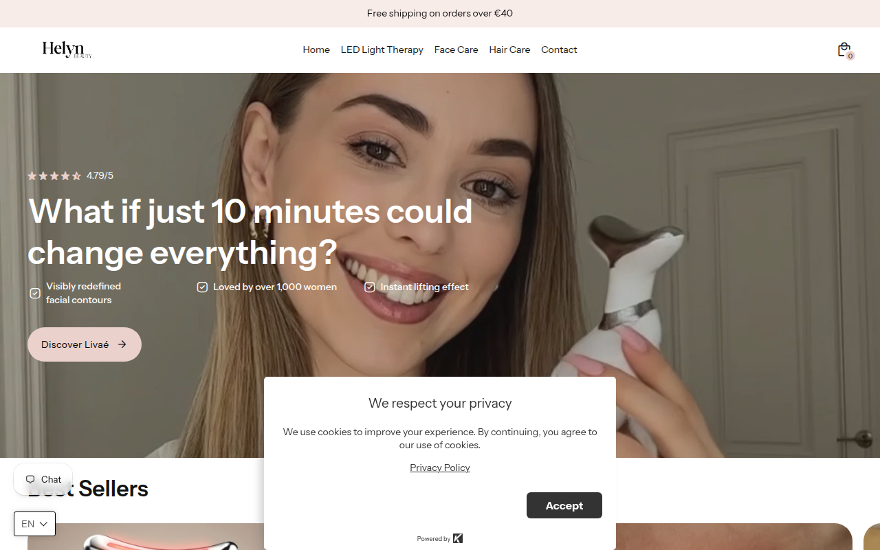 Screenshot van helynshop.com