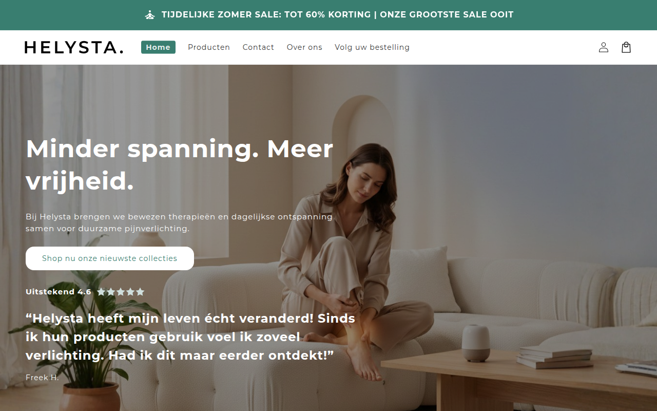 Screenshot van helysta.com