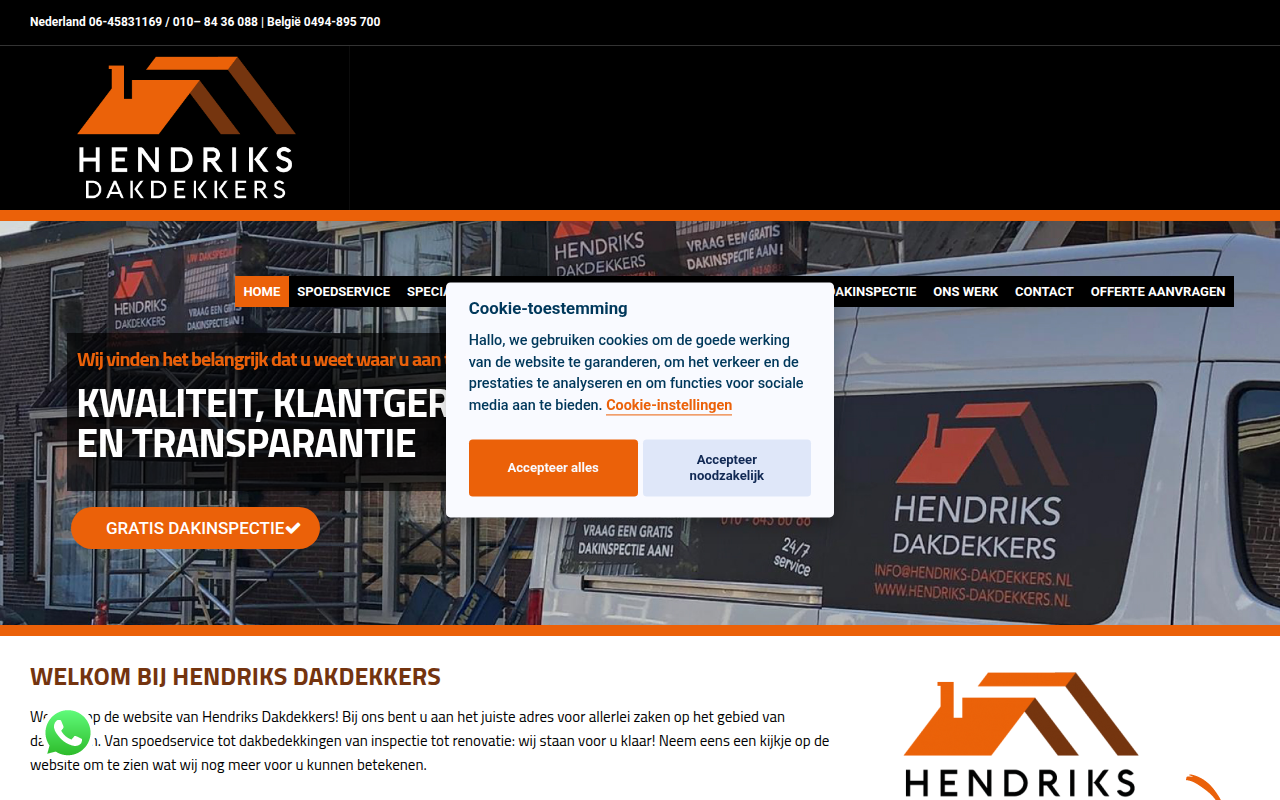 Screenshot van hendriks-dakdekkers.nl