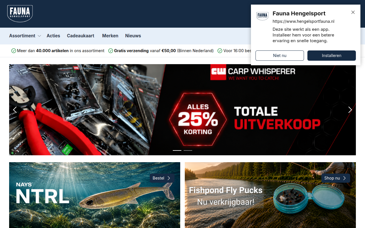 Screenshot van hengelsportfauna.nl