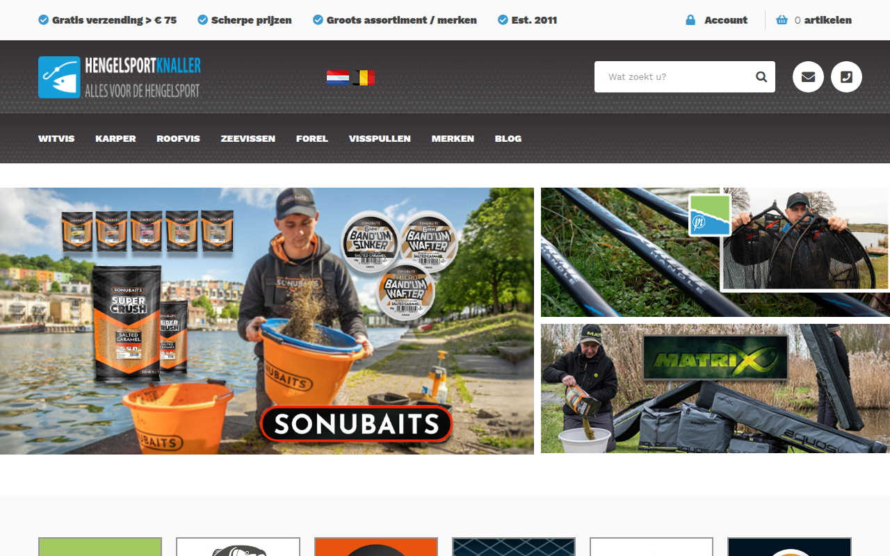 Screenshot van hengelsportknaller.nl
