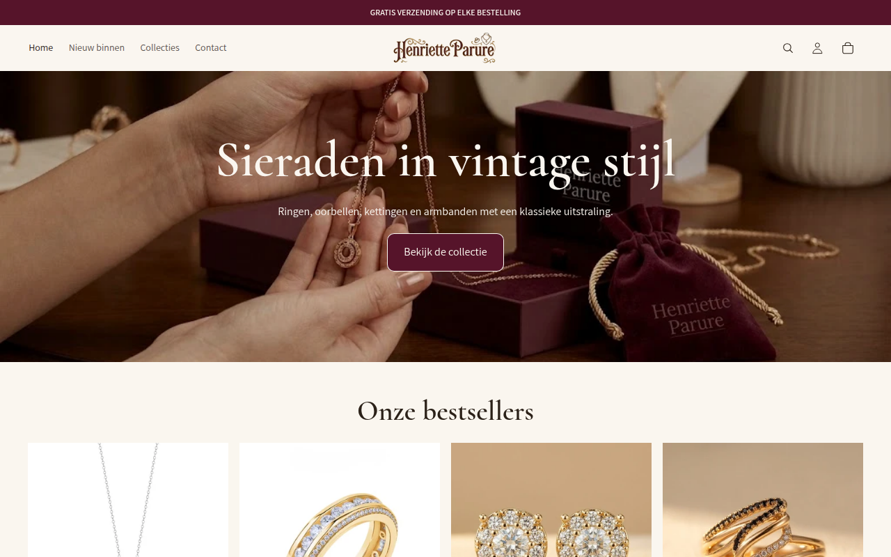 Screenshot van henrietteparure.com