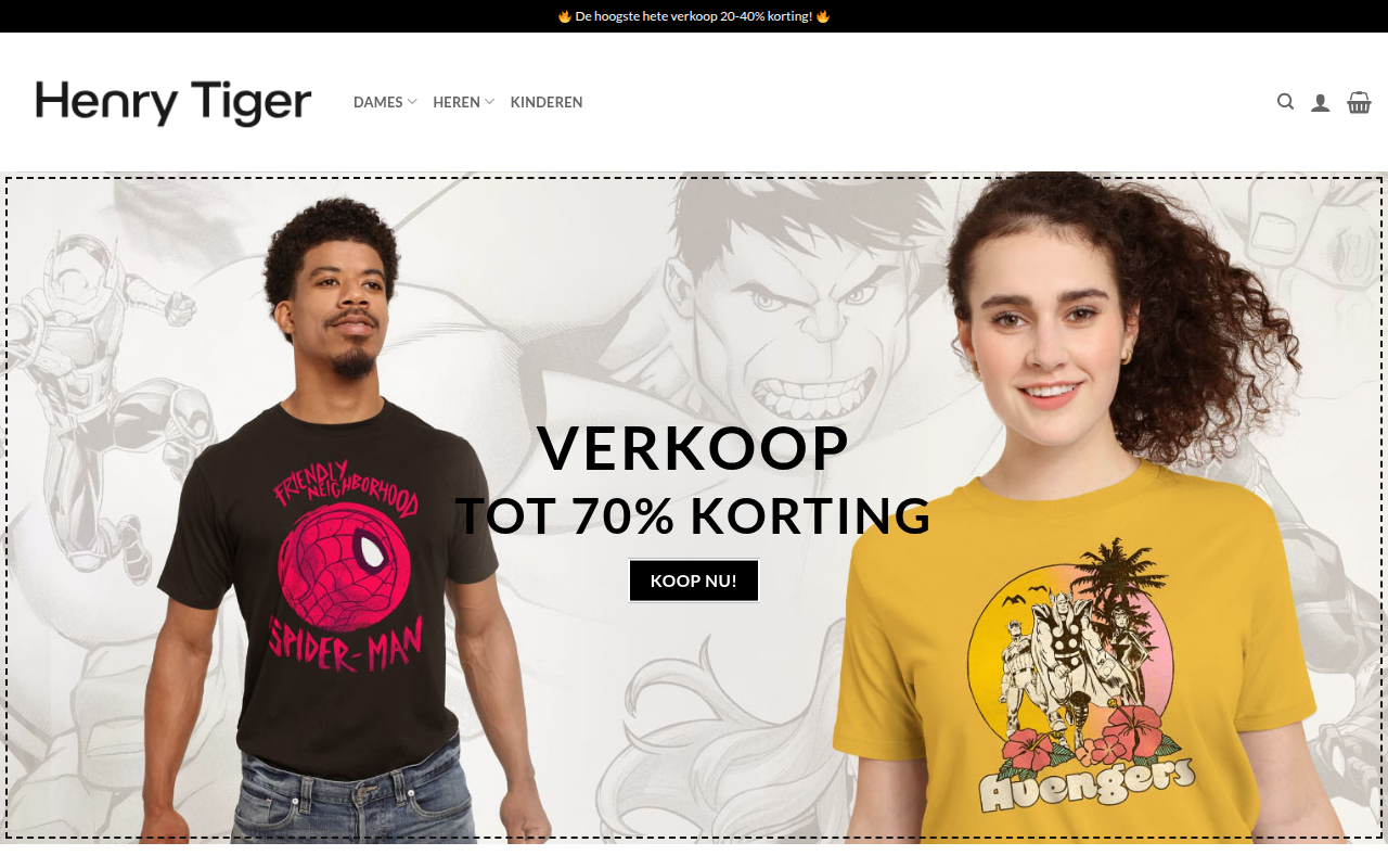 Screenshot van henrytigerfashion.com