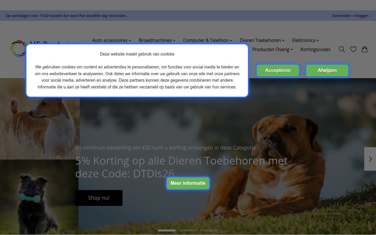 Screenshot van heproducts.nl
