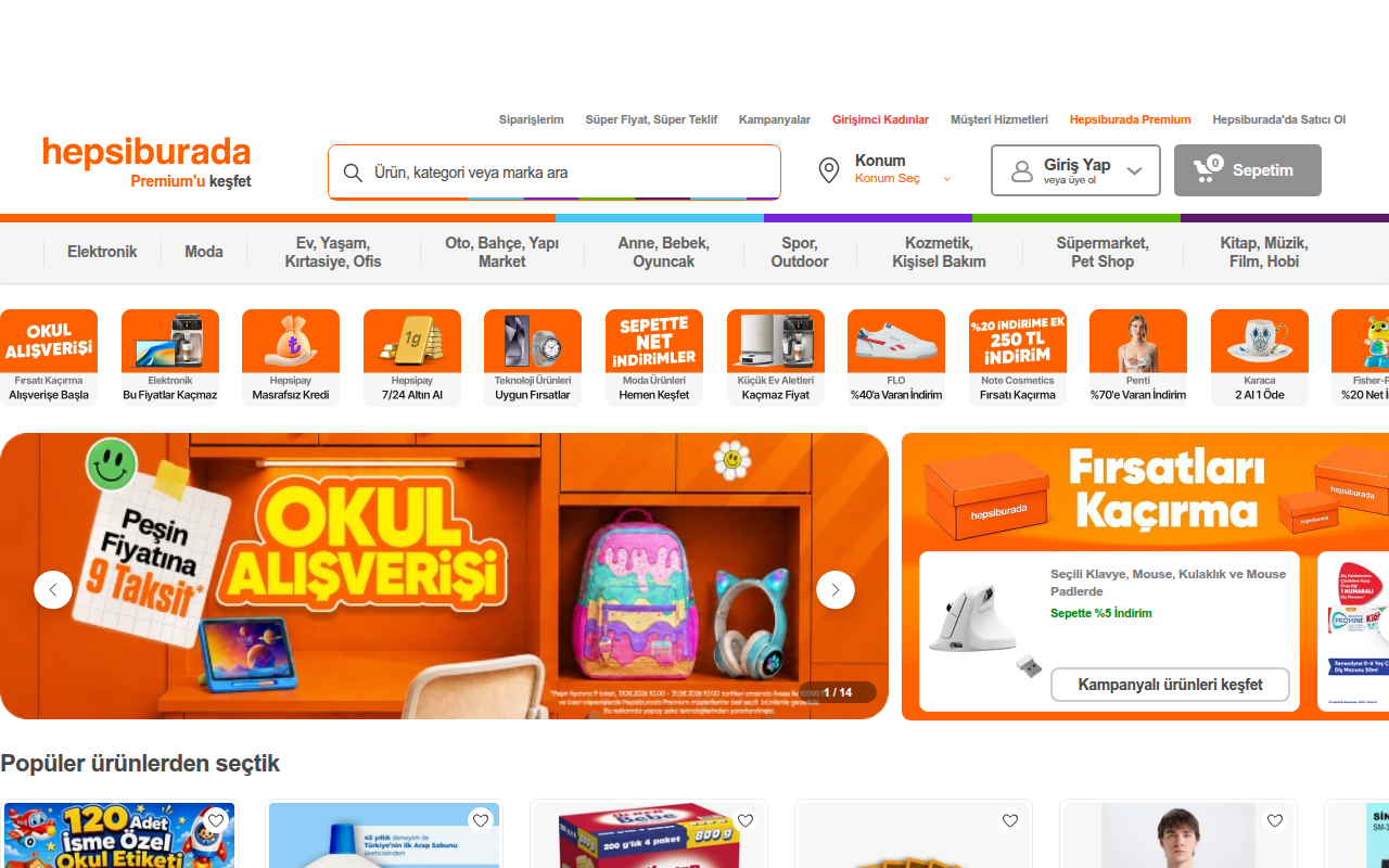 Screenshot van hepsiburada.com