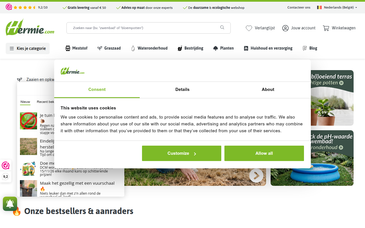Screenshot van hermie.com