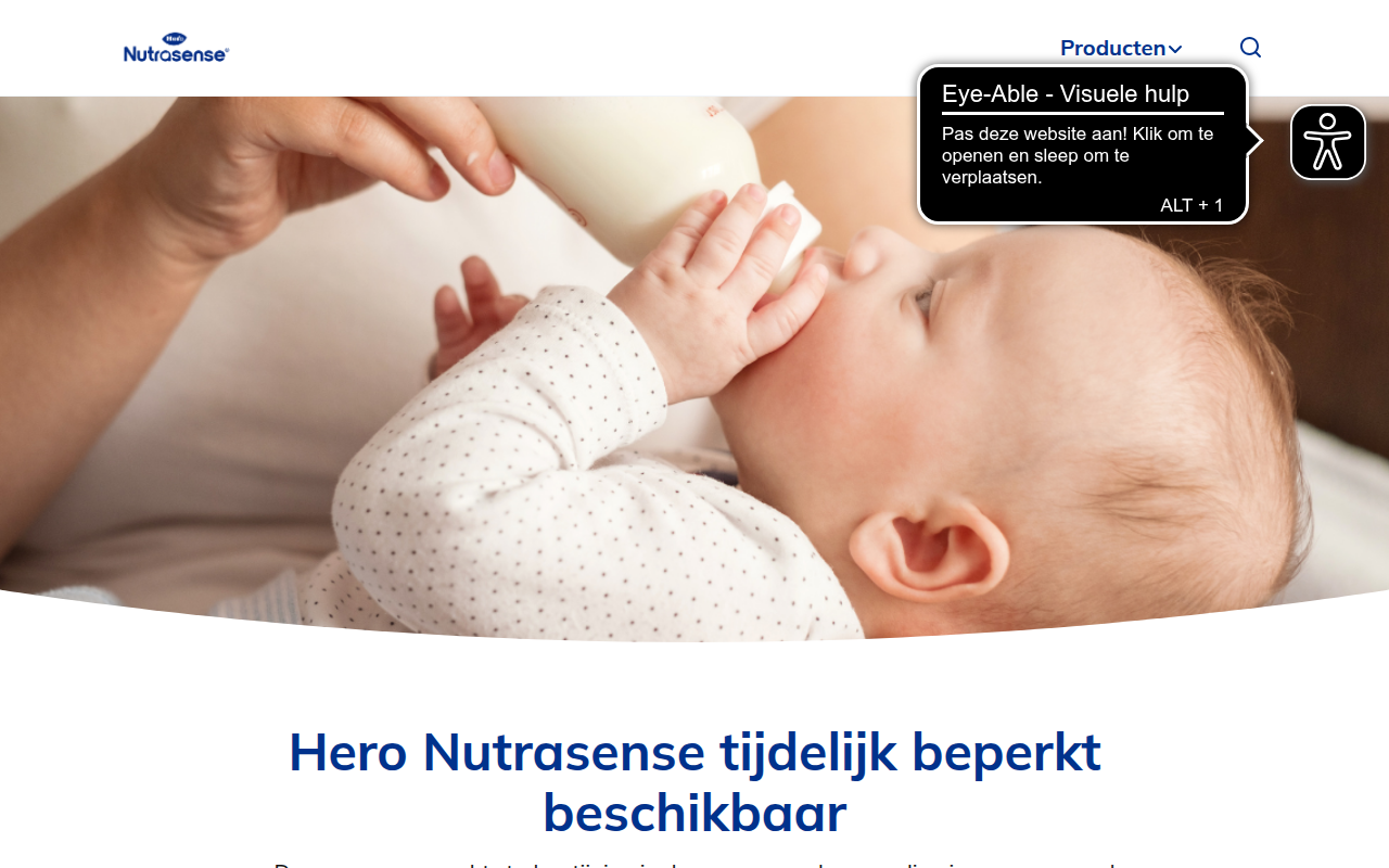 Screenshot van heronutrasense.nl