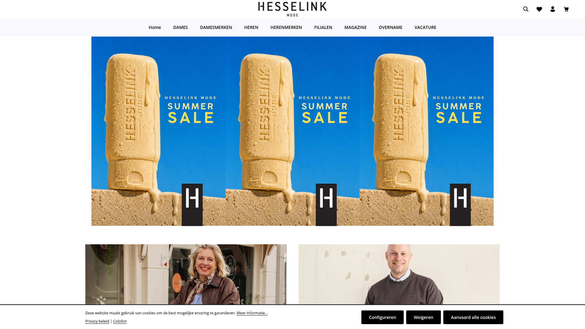 Screenshot van hesselinkmode.nl