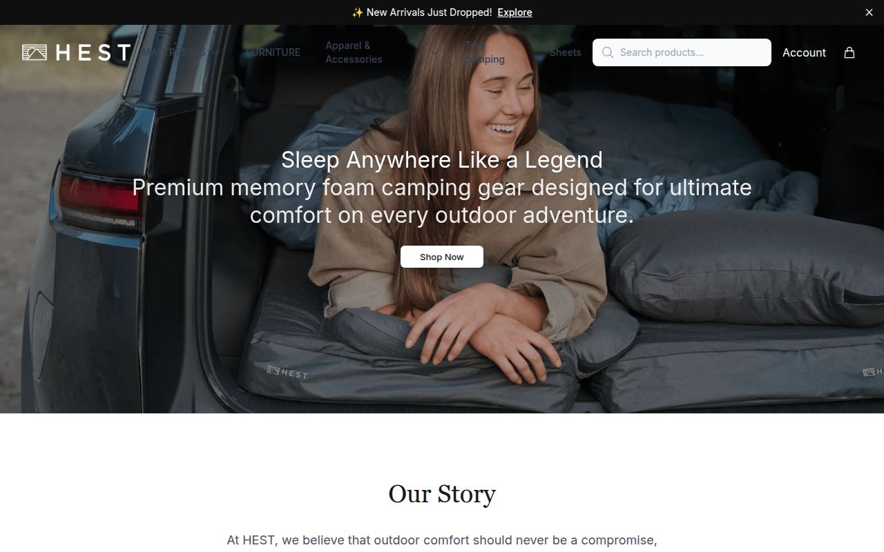 Screenshot van hestonline.shop