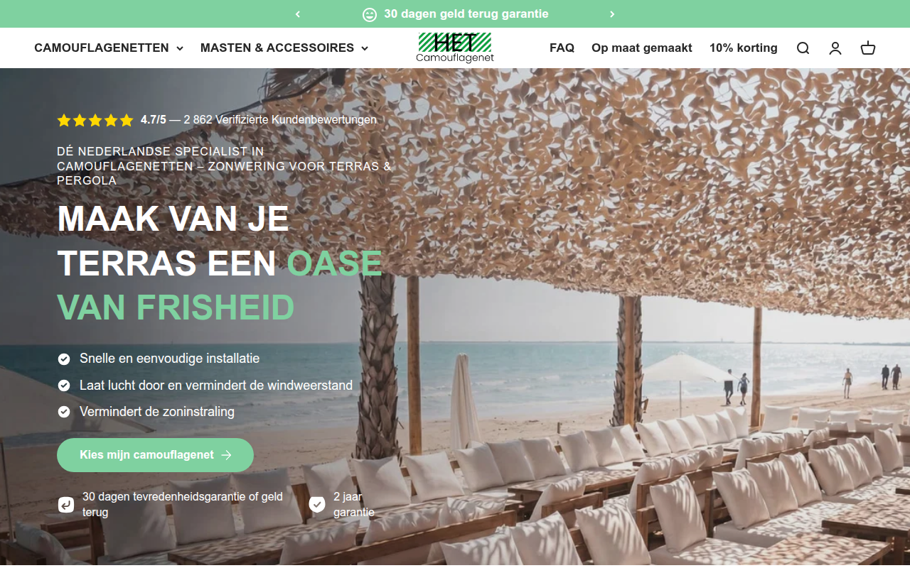 Screenshot van het-camouflagenet.nl