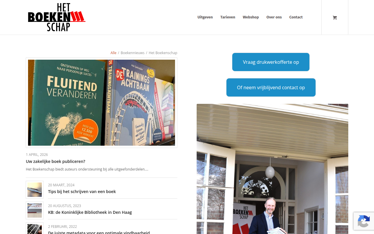 Screenshot van hetboekenschap.nl