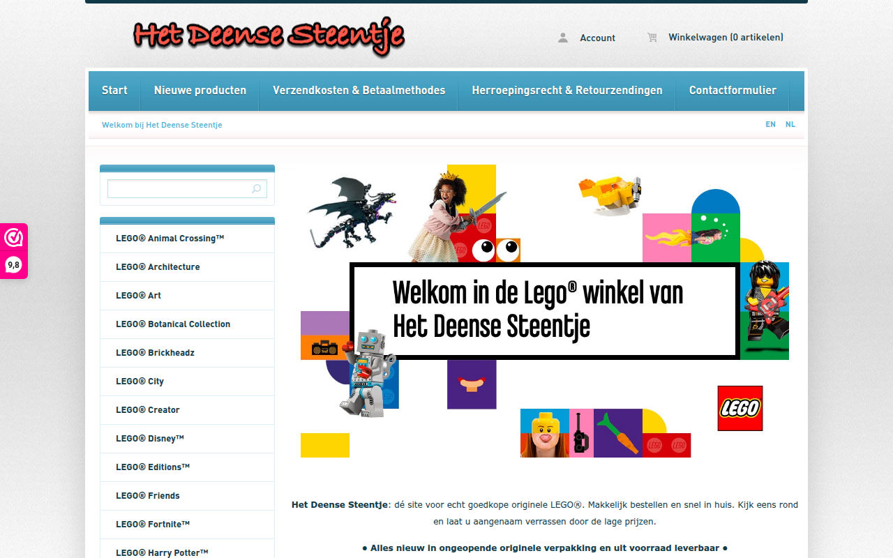 Screenshot van hetdeensesteentje.nl