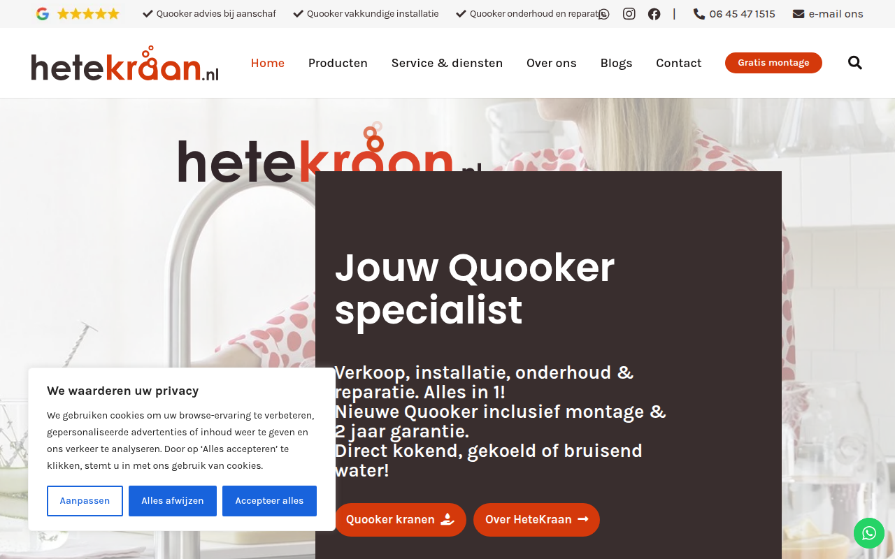 Screenshot van hetekraan.nl