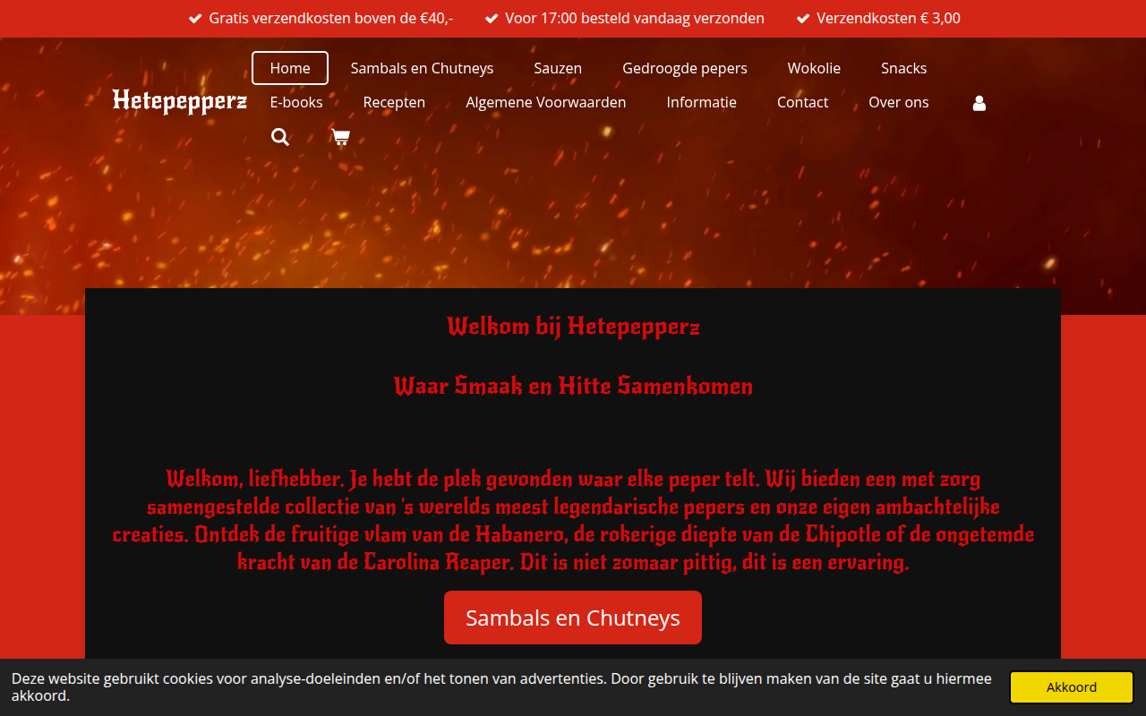 Screenshot van hetepepperz.nl