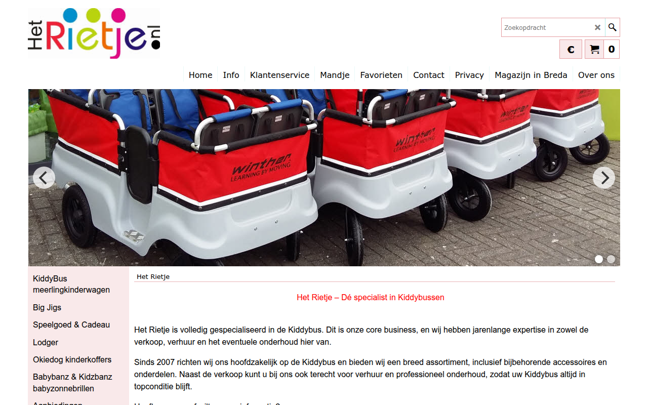 Screenshot van hetrietje.nl
