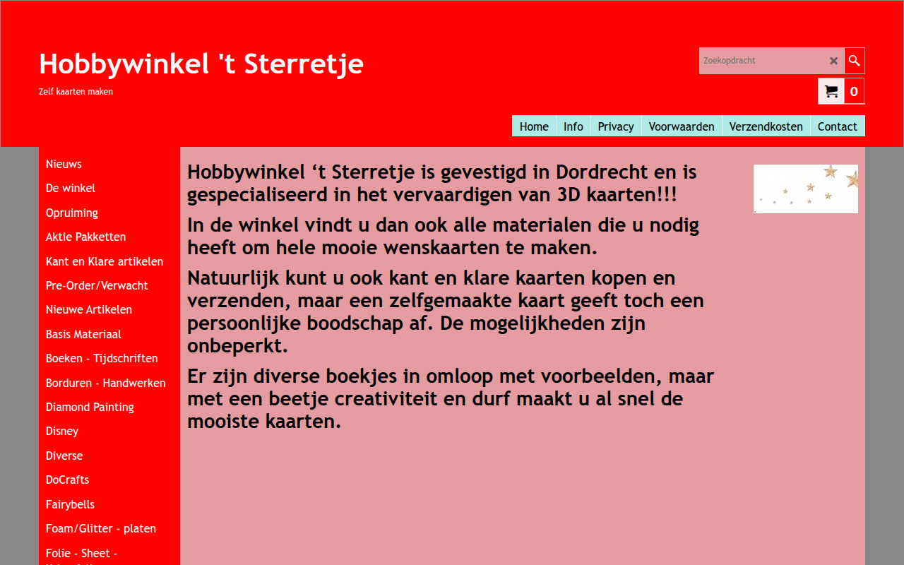 Screenshot van hetsterretje.nl