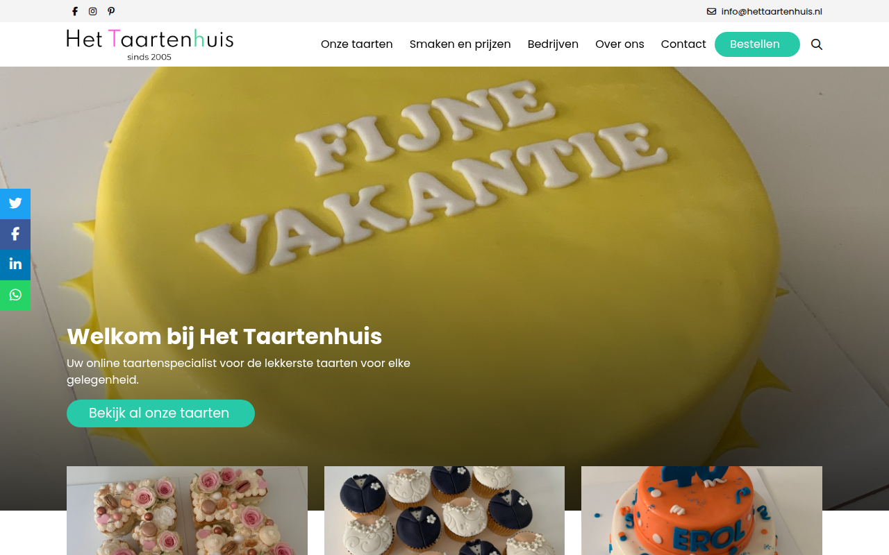 Screenshot van hettaartenhuis.nl