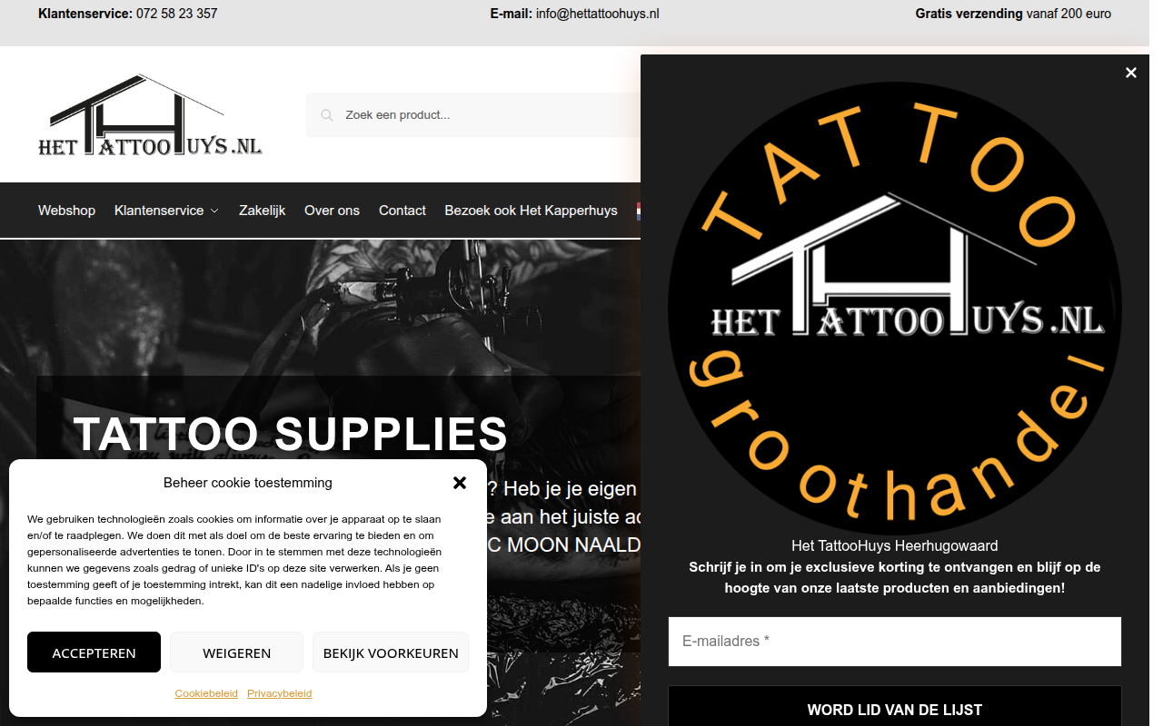 Screenshot van hettattoohuys.nl