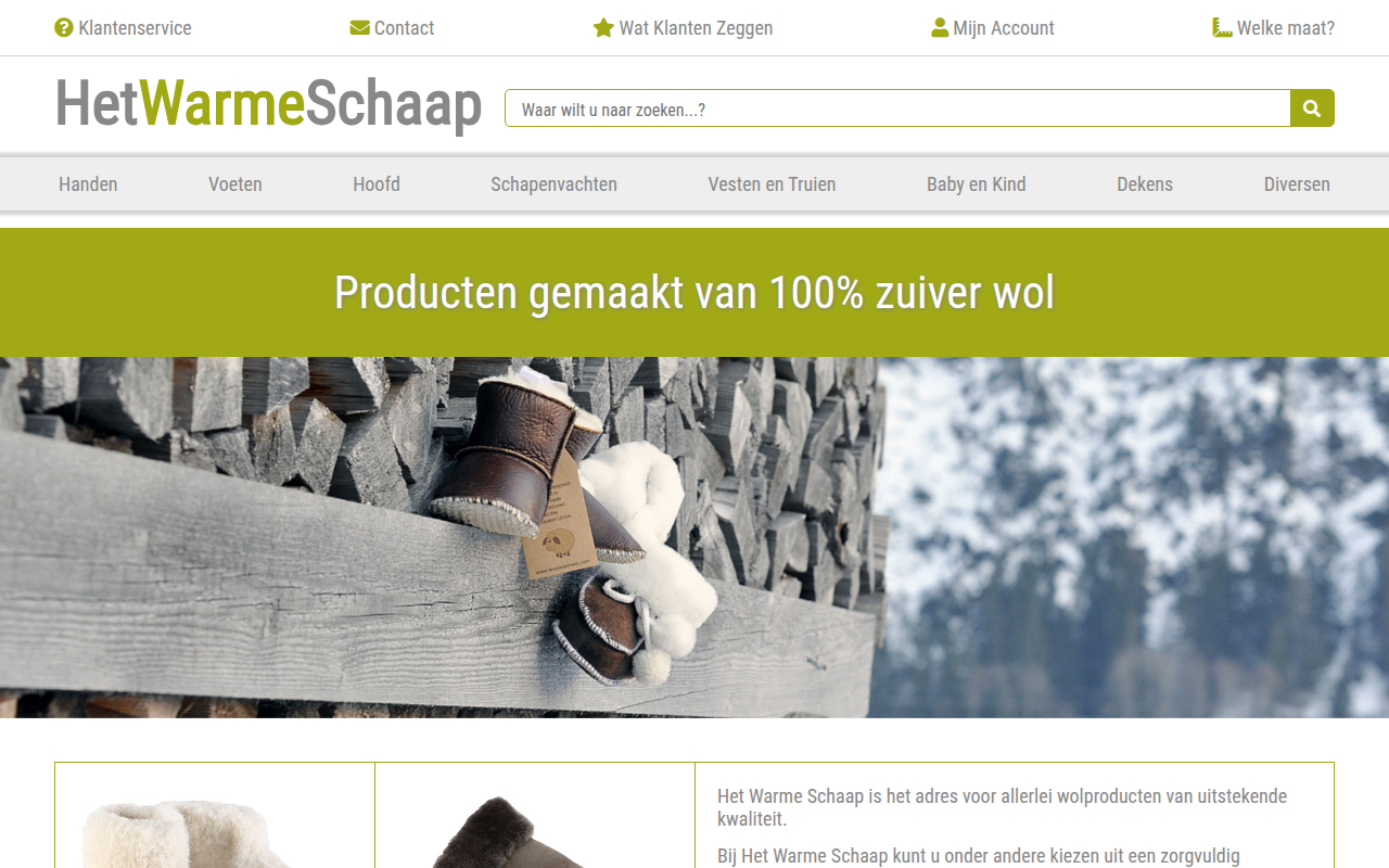 Screenshot van hetwarmeschaap.nl