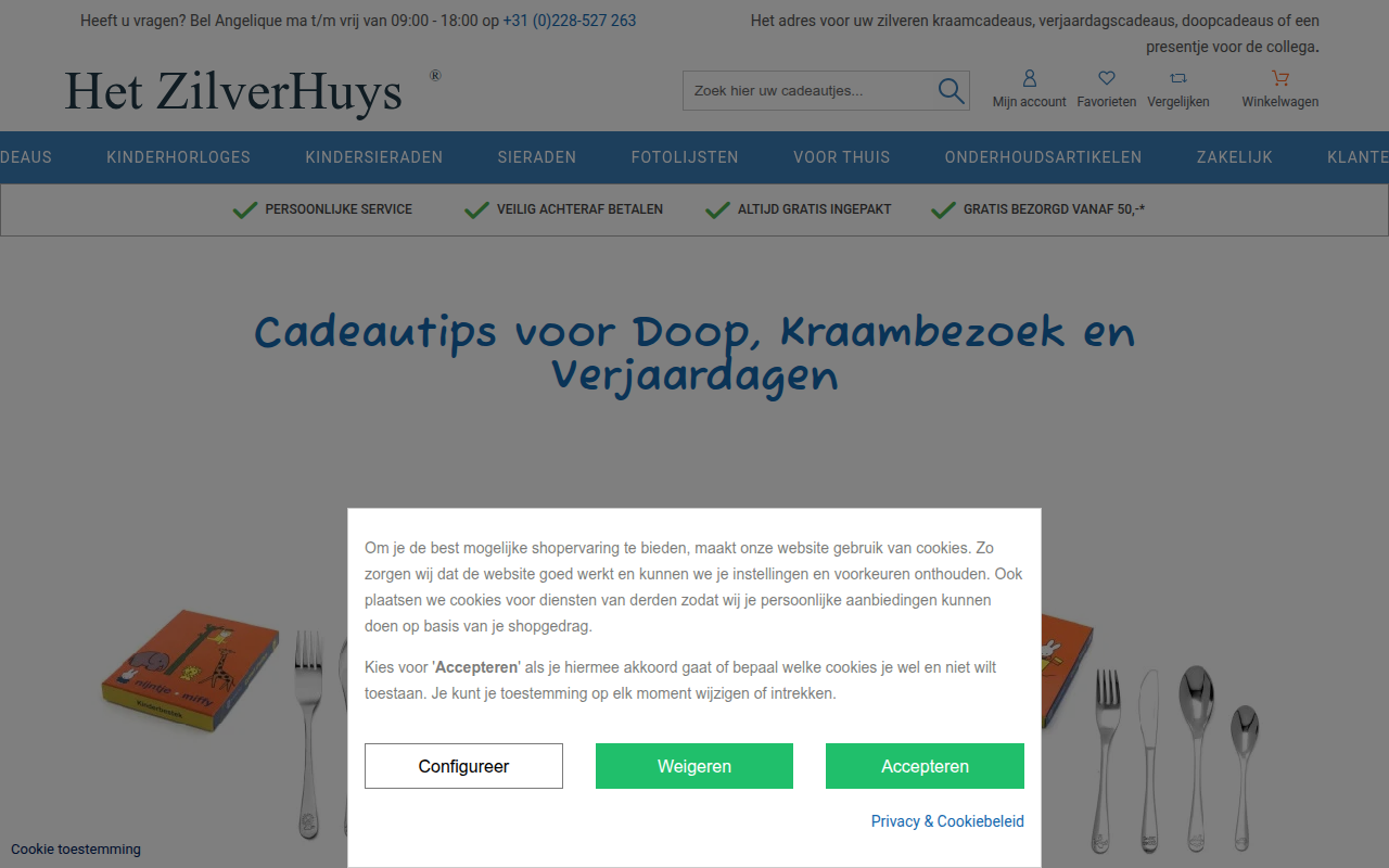 Screenshot van hetzilverhuys.com