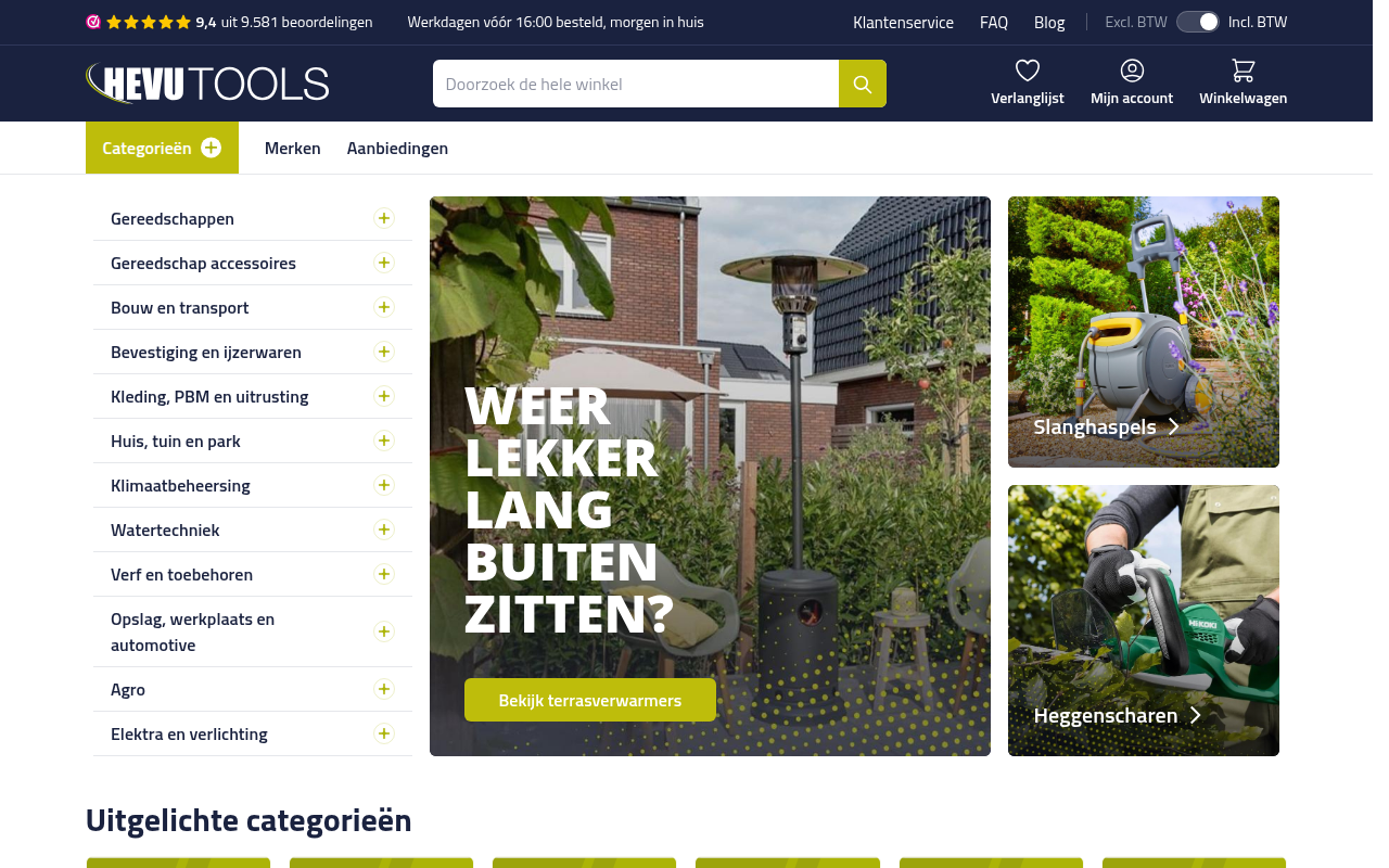 Screenshot van hevutools.nl