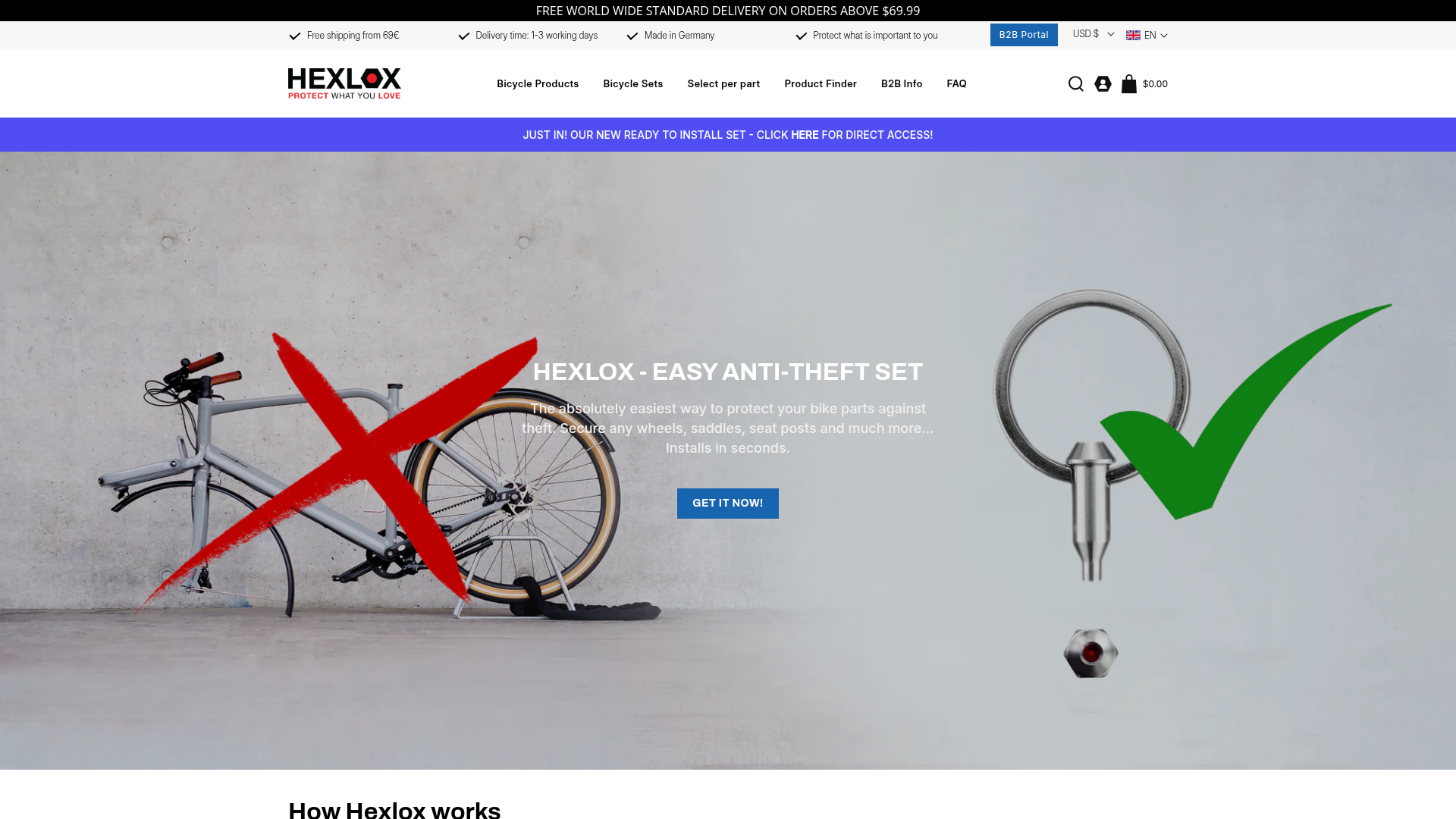 Screenshot van hexlox.com