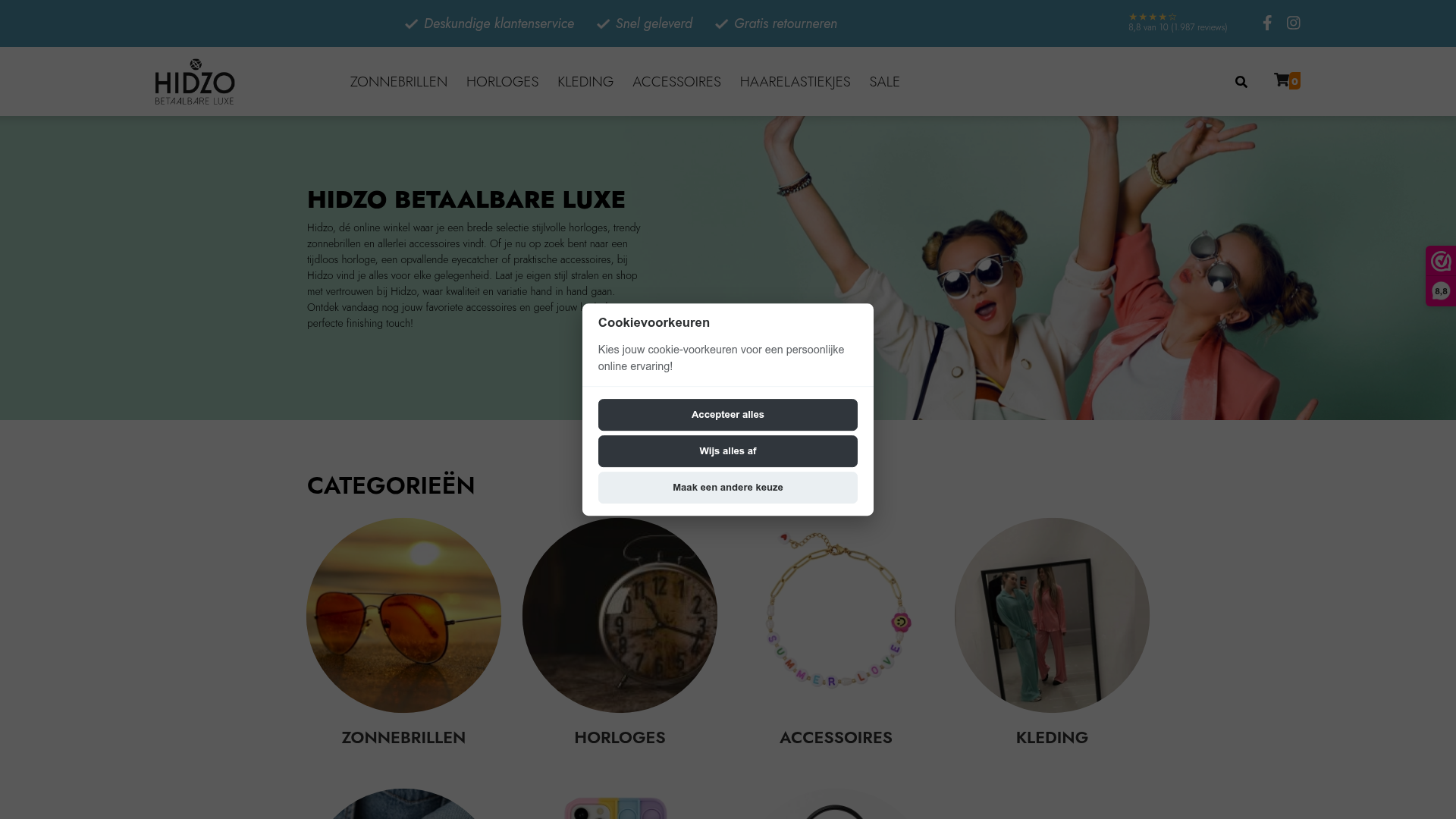 Screenshot van hidzo.nl