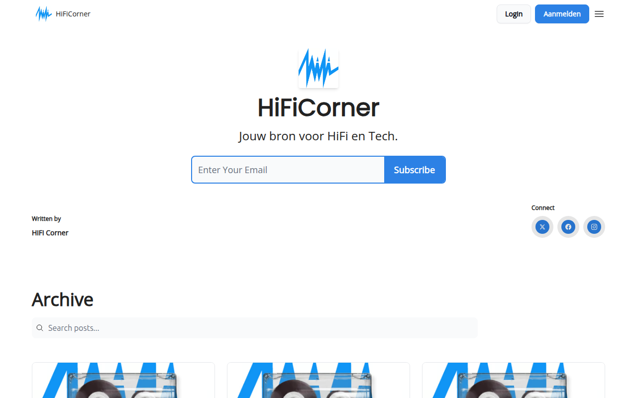 Screenshot van hificorner.eu
