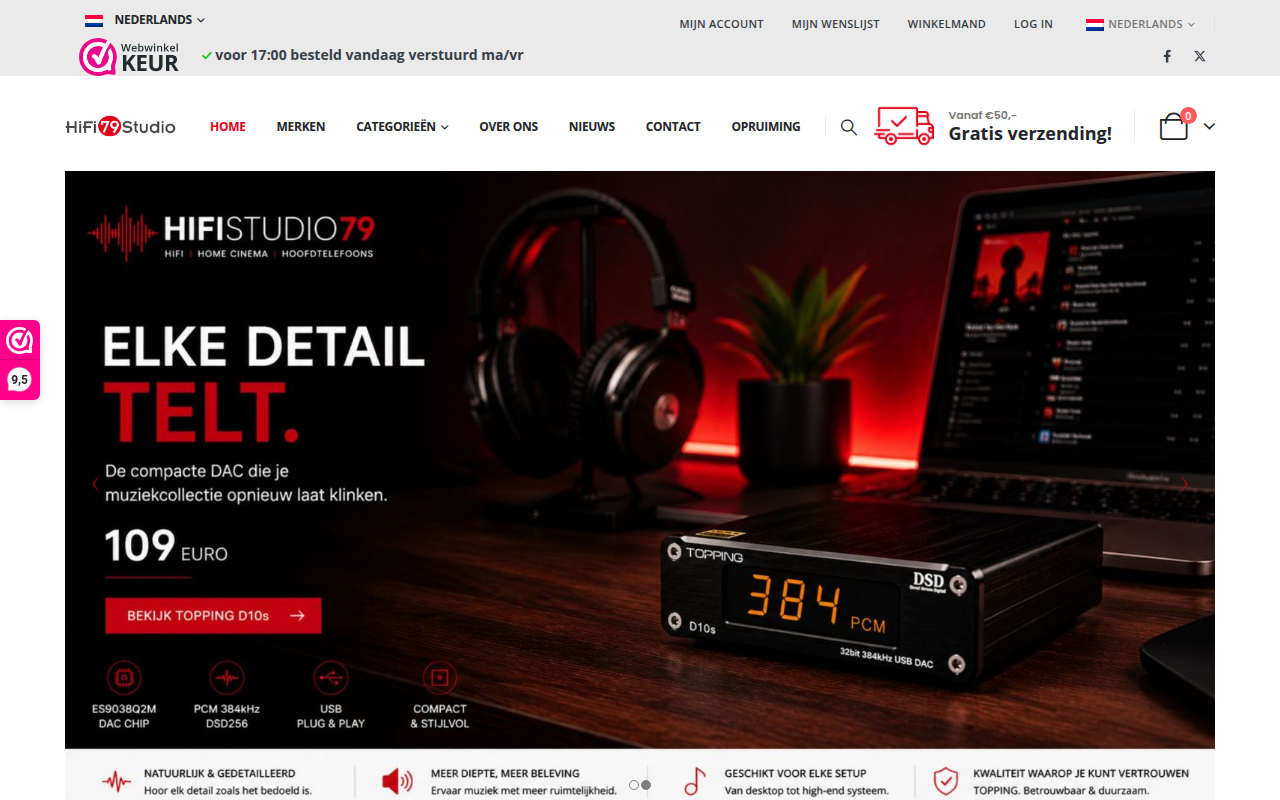 Screenshot van hifistudio79.nl