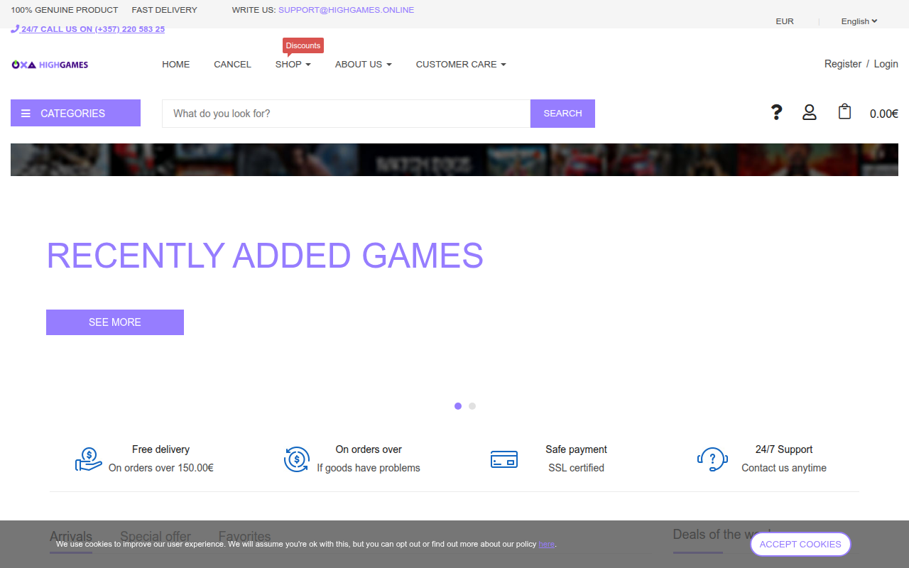 Screenshot van highgames.online