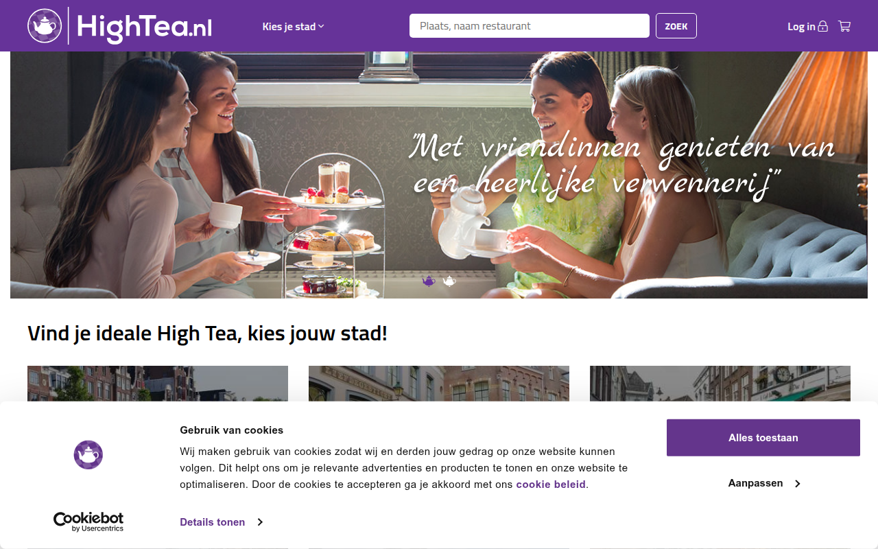 Screenshot van hightea.nl