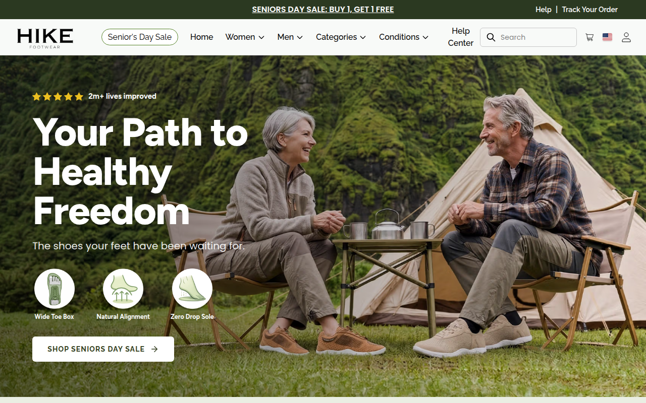 Screenshot van hike-footwear.com