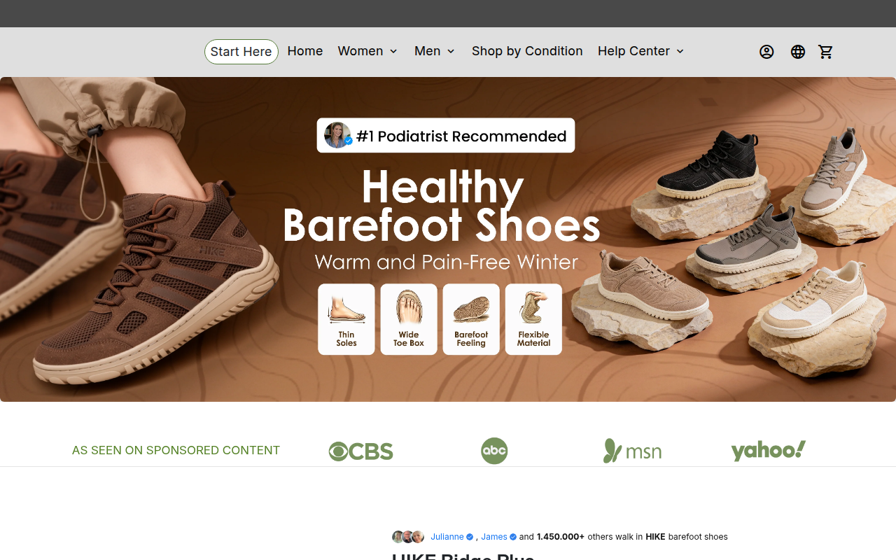 Screenshot van hike-footwear.nl
