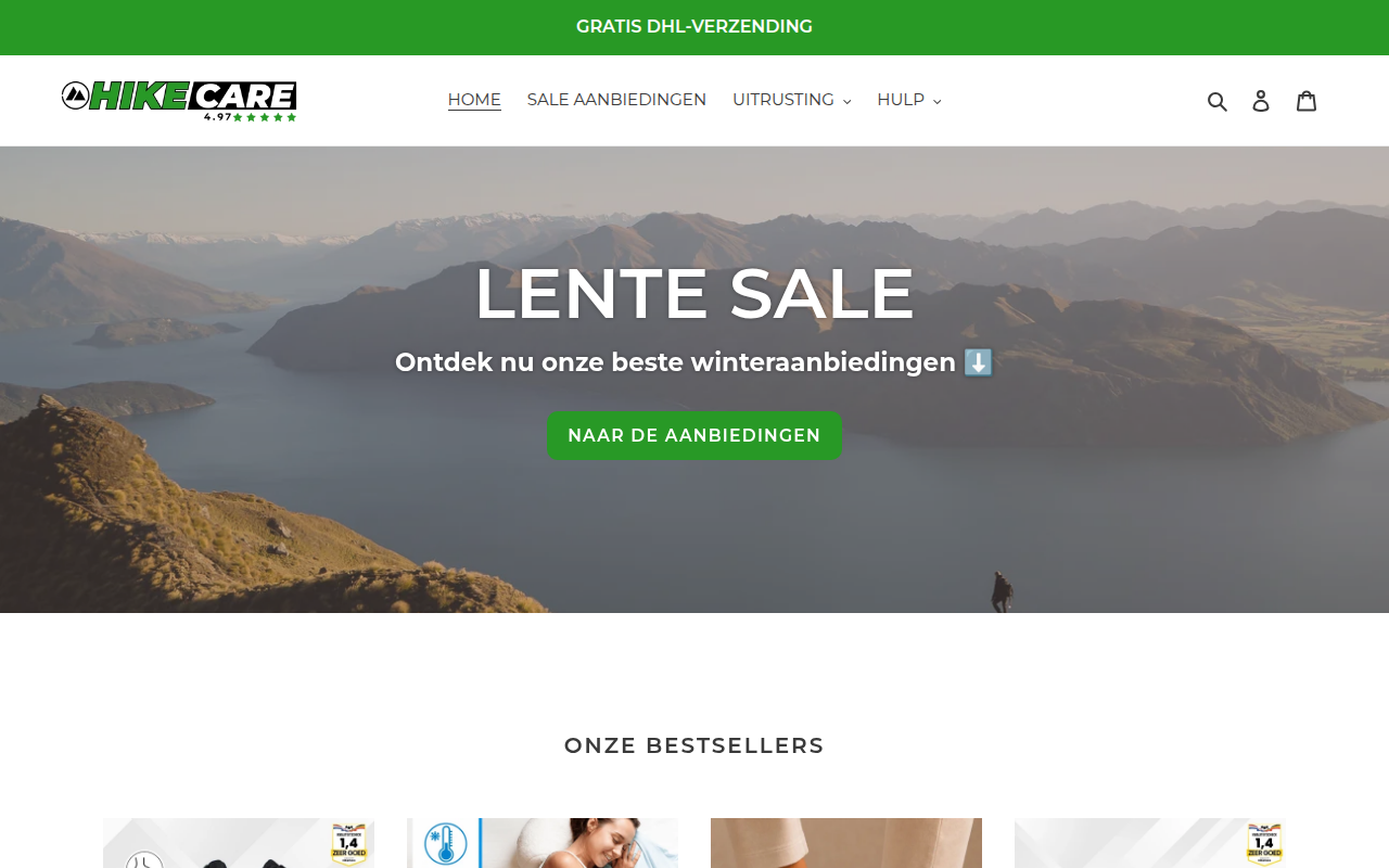 Screenshot van hikecarewinkel.nl