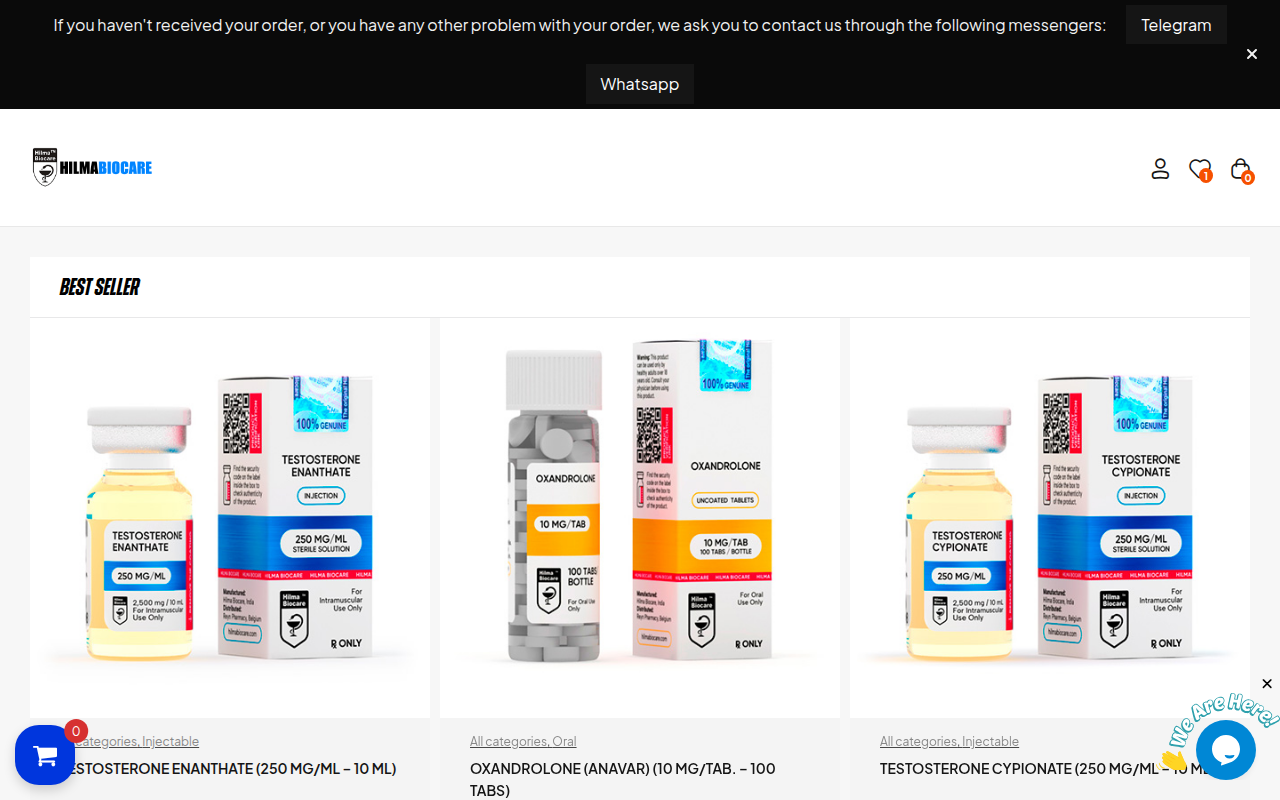 Screenshot van hilmabiocare.eu.com