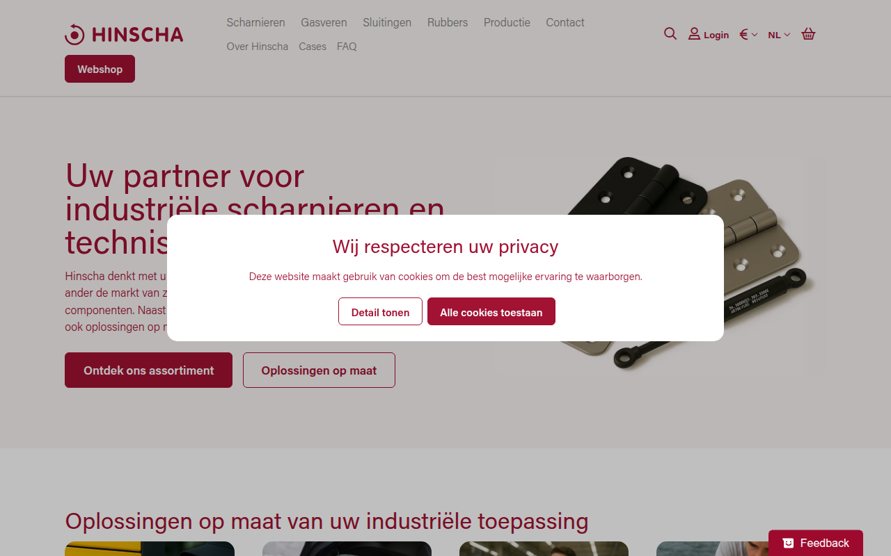 Screenshot van hinscha.com